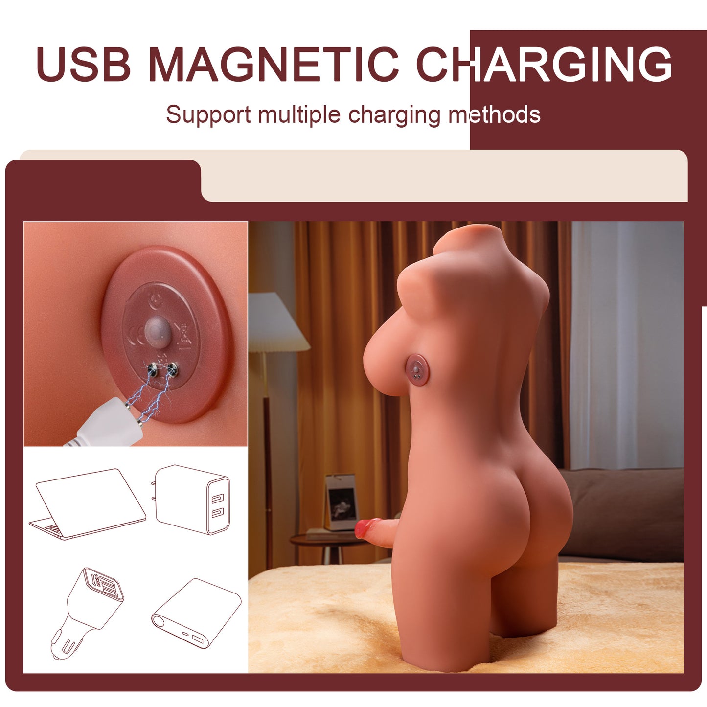 Rechargeable dildo-sex-doll