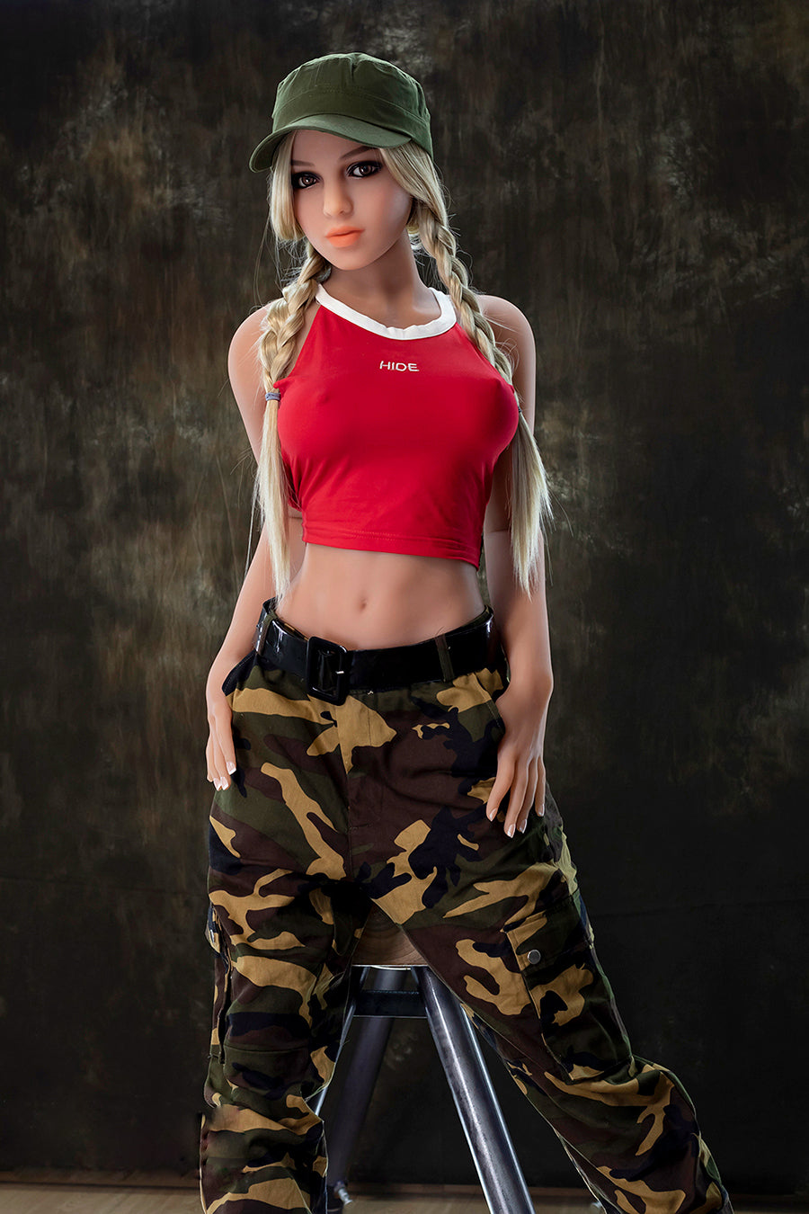 166cm/65.35in Female Torso Sex Doll  Blonde Sexy Female Officer Realistic Sex Toy For Men